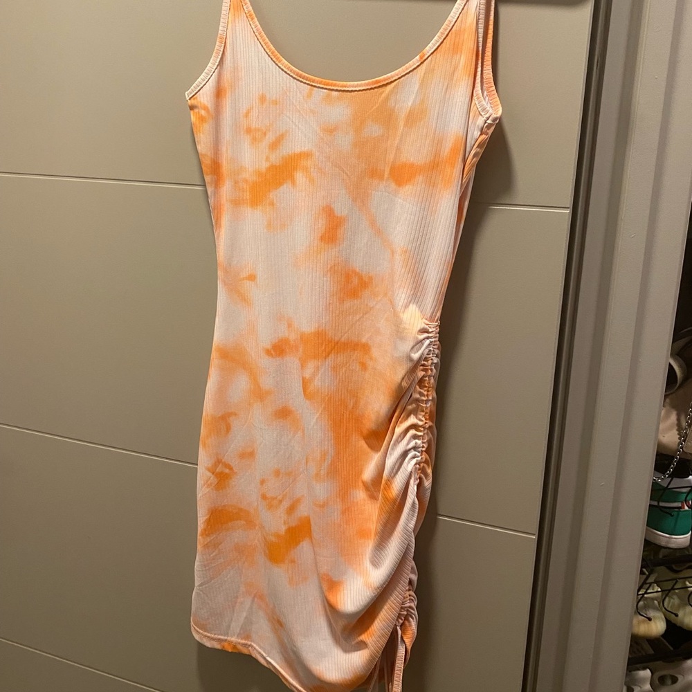 Orange cute body con summer dress